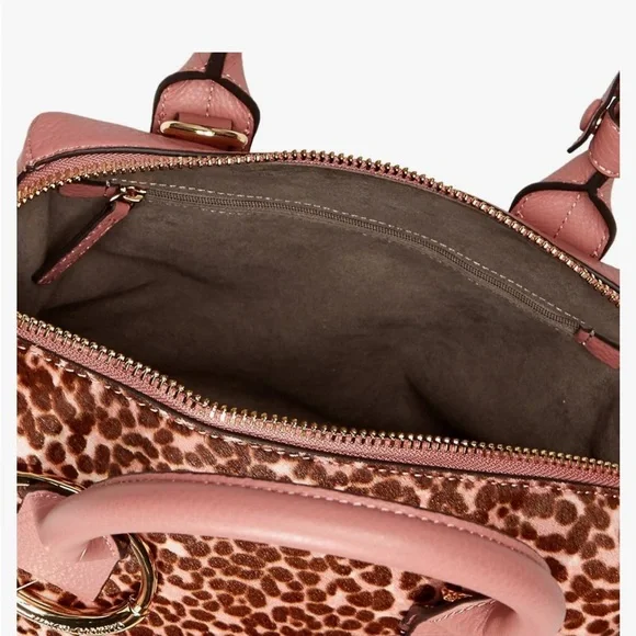Vince Camuto Kime Tea Rose Leopard Print Handbag Calf Hair - Picture 16 of 16